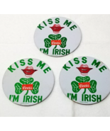 Coors Beer Kiss Me I&#39;m Irish Pin Button St. Patrick&#39;s Day Set of 2 Vintage - £12.04 GBP