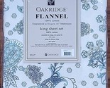 OAKRIDGE ~ 4-Piece Set ~ KING SIZE Flannel Sheets ~ BLUE PAISLEY ~ 100% ... - $59.84