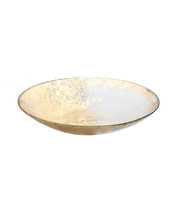 Classic Touch Smoked 12&quot; Glass Bowl with Scattered Gold Tone Design - $69.99