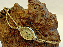 14K Yellow Gold Jacques Prevard Diamond? Accent Wrist Watch 7.92g Jewelry Quartz - £557.86 GBP
