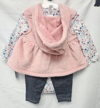 Carter's Just One You Baby Girls' Newborn Floral Sherpa Top & Bottom Set NWT image 3