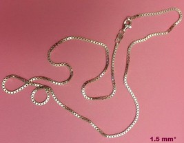 Box Chain Necklace or Anklet - Sterling Silver - 9&quot; to 30&quot; - Made In Italy [GU] - £14.41 GBP+