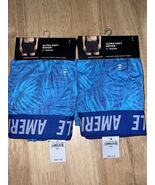 X2 LARGE  AMERICAN EAGLE ULTRA SOFT LEAF PRINT BLUE BOXER BNWTS - $24.74