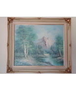 French Provincial Oil Painting on Canvas Signed Framed 29&quot; x 25&quot; Mountai... - £641.46 GBP