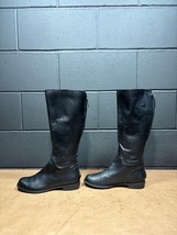 Nine West Contigua Black Leather Knee High Boots Women’s Sz 7.5 M - £39.59 GBP