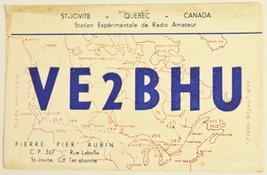 Vintage St-Jovite Quebec Canada Postcard QSL Card Amateur Radio 1961 - $2.97