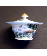 Kurani Porcelain Bowl with Lid Hand Painted Landscape Gold Gilt MCM era ... - $79.14