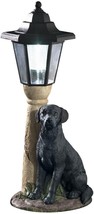 Solar Lighted Lamp Post Realistic BLACK LAB Dog Garden Sculpture Outdoor Lantern - £41.51 GBP