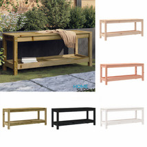 Outdoor Indoor Garden Patio Wooden Solid Pine Wood Wide Bench With Stora... - £88.28 GBP+