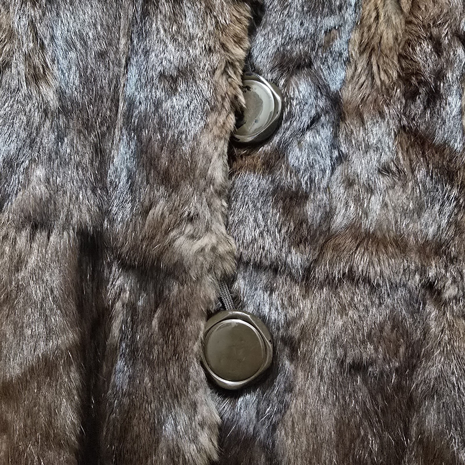 VTG Genuine Rabbit Fur Mid Length Coat Dark Brown Women’s Sz S NEEDS REPAIRS Item image 6
