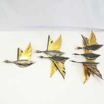 Vtg MCM Metal Brutalist Styled Flying Geese Duck Wall Hanging Set 60s Ho... - $102.56 CAD