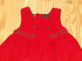 Baby Gap Girls Dress 3-6 Months Dressy Infant ADORABLE Buttons Red Childrens - £6.32 GBP