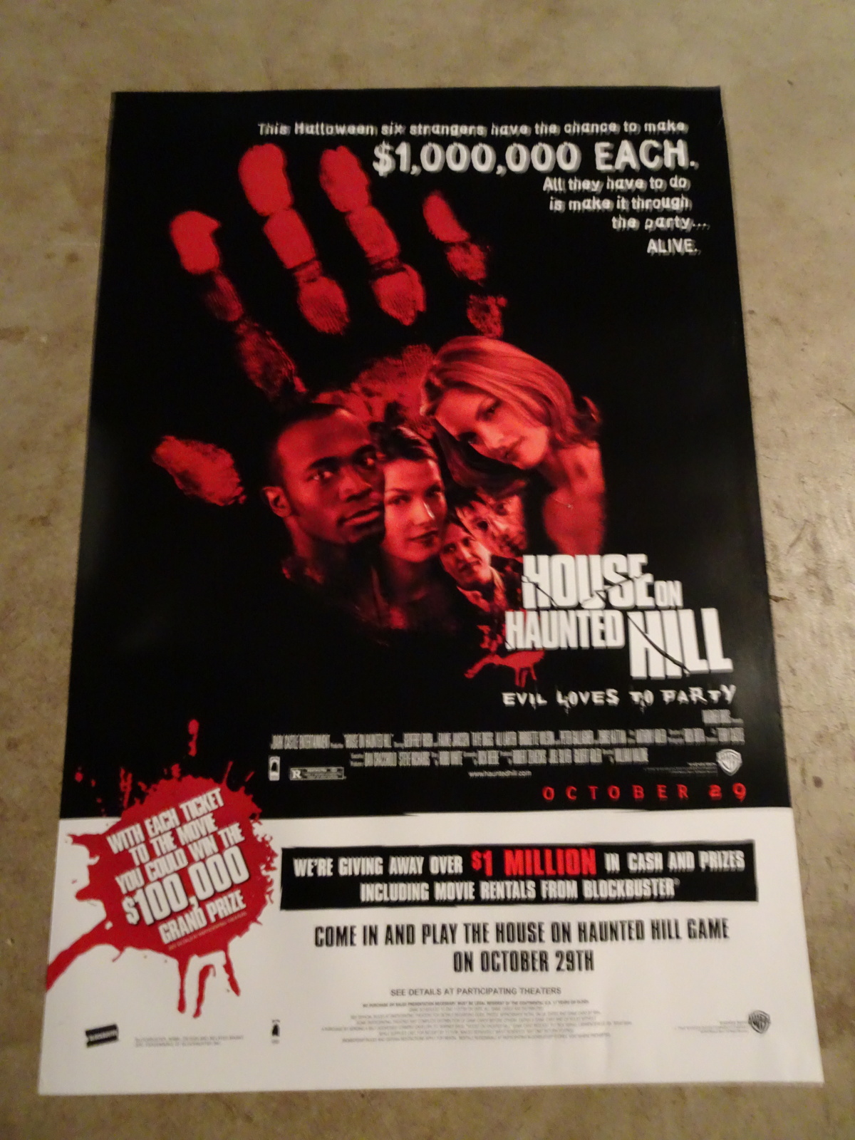 HOUSE ON HAUNTED HILL - MOVIE POSTER WITH TAYE DIGGS &amp; ALI LARTER - SWEE... - $20.00