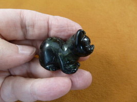 Y-CAT-LDC-551) green black Jasper KITTY CAT gemstone STONE carving figur... - £10.95 GBP