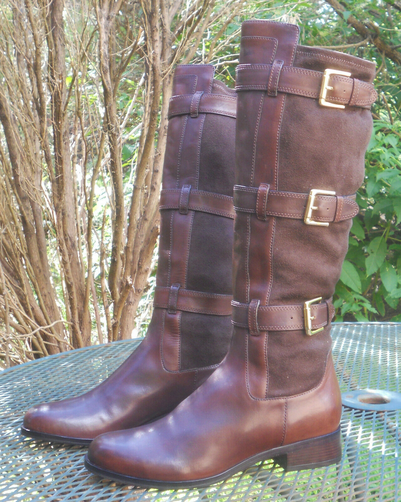 Cole Haan Leather Knee Hi Boots Triple Buckle Avalon Tall Riding Boots W... - $72.34