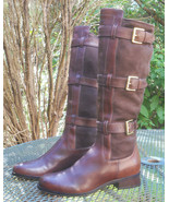 Cole Haan Leather Knee Hi Boots Triple Buckle Avalon Tall Riding Boots W... - $99.25 CAD