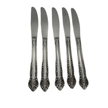 Kimco Stainless Dinner Knife Set of 5 Japan Floral 8 5/16&quot; Solid Handle ... - $23.33