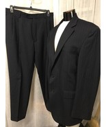 Joseph A. Bank Men&#39;s Suit Blue Pinstripe 100% Wool Size 42L Size 34 Pants - $123.75