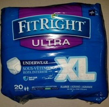 Fitright Ultra Underwear Protective Heavy Absorption Xl Unisex 20 Pack - $18.50