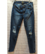 Lucky Brand Sofia skinny blue jeans 6 28x29 dark distressed stretch side... - £15.49 GBP
