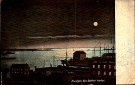 New Bedford Massachusetts Harbor At Moonlight Antique Pre 1915 Postcard BK63 - £5.53 GBP