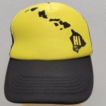 Hawaiin Headwear Snapback Trucker Hat Foam Mesh Cap Honolulu HI Black Ye... - $19.45 CAD