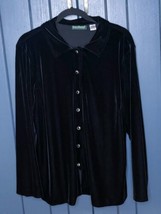 Harve Benard Black Velvet Shirt 1X Gothcore Festival Regency Whimsigoth Emo - $34.65