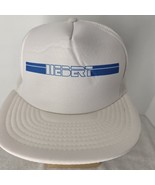 Vintage White Mesh Back Trucker Hebert Logo Snapback Foam Hat - $256.01 MXN