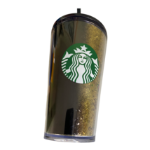 Starbucks Exclusive Holiday 2020 Gold Glitter/ black 16oz Tumbler Cup Grande - £25.32 GBP