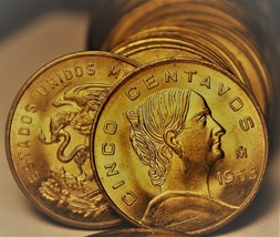 Gemstone UNC Roll (40) Mexico 1965 5 Centavos Coins ~ White Josefa-
show orig... - £14.22 GBP