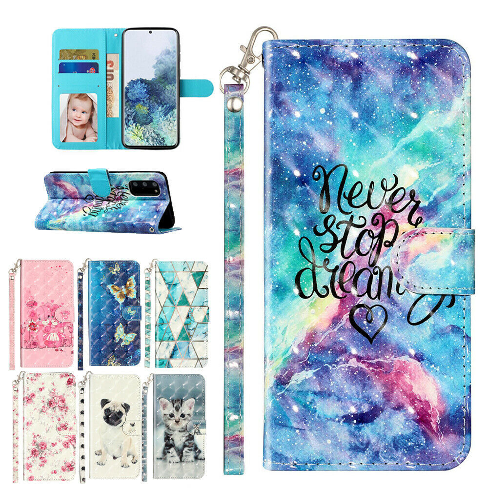 Leather Wallet Flip Phone Case Cover For Samsung Galaxy S21/Note20/S10/S20/S9/S8
