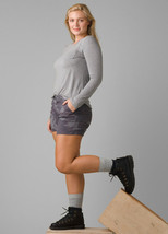 Womens 4 PrAna New NWOT Gray Camo Hike Shorts Pockets Trail Organic Olivia UPF - £77.09 GBP