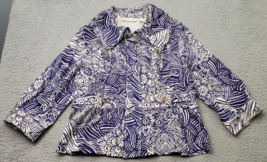 Coldwater Creek Jacket Women&#39;s 12P Multi Floral Stretch Long Sleeve Full Zipper - $23.09