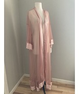 NEW Vintage Petra Womens&#39; Sheer Nylon Pink Robe Satin Trim Shawl 1X - $74.25