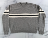 Italian Crewneck Sweater Womens Large Heather Grey Pullover White Black ... - $27.80