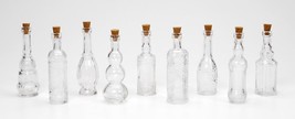 Vintage Glass Bottles with Corks Assorted 5 Inch Clear - £12.95 GBP
