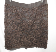 Ann Taylor Loft Women&#39;s Brown And Gray Lace Pencil Skirt Size 14 - £23.59 GBP