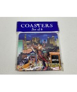 Set Of 8 Vintage Plastic Las Vegas Coasters New In Package 4 x 4 - £7.57 GBP