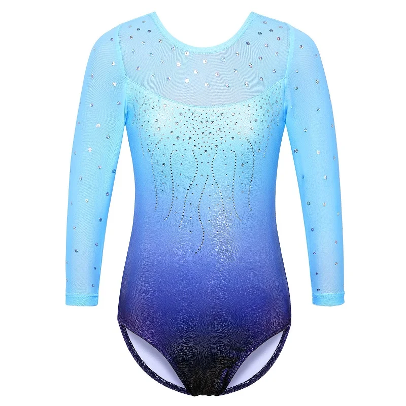 BAOHULU Gymnastics Leotards for  Girls Shiny Squin Spliced Dance Outfit Athletic - £132.54 GBP