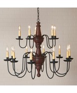Harrison Two Tier Wood Chandelier in Plantation Red - 15 Arm - $20,148.52 MXN