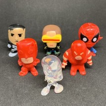 Lot of 6 Marvel Super Heroes Chibis Mini Action Figure Bulls i Toys - £7.75 GBP