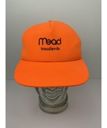 Vintage Mead Woodlands Hat Blaze Orange Embroidered Made in the USA Exce... - $17.77