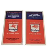 2 Vintage 1940&#39;s Mobilgas Miracle Fold Road Maps Northern &amp; Southern New... - $20.00