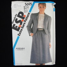Simplicity ESP 5693 Career Skirt &amp; Lined Jacket Adjustable for Petite 10 12 14 - £3.89 GBP