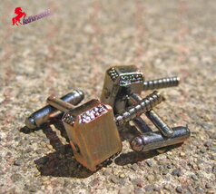 Thor Hammer Cufflinks with Brass Finish – Wedding, Father's Day, Gifts - £3.15 GBP