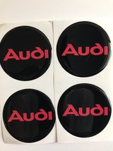 Set 4 Audi  Top Quality Emblem Domed Center Wheel Hub Cap Silicone Sticker - £7.50 GBP+