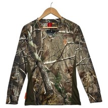 New SHE Outdoor Shirt Womens XS Green Camo Realtree V Neck Hunting Perfo... - $30.55 CAD