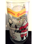 vintage 90&#39;s Coca-Cola glass/cup Santa Clause &amp; Coca-Cola bear Seasons G... - £5.49 GBP