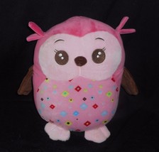 12&quot; Babies R Us Baby Pink Owl Soft Pillow Stuffed Animal Plush Toy Room Decor - £22.02 GBP