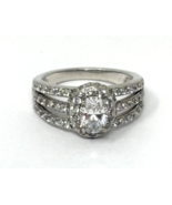 Split Shank Halo Ring In Sterling Silver Band, Size 6 - $437.06 MXN